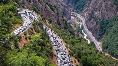 ترافیک سنگین در محور چالوس و آزادراه تهران- شمال
